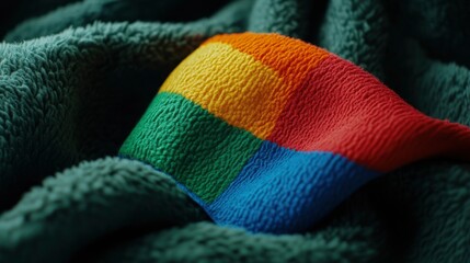 Rainbow Pride Patch on Fleece Blanket - LGBTQ+ Symbol