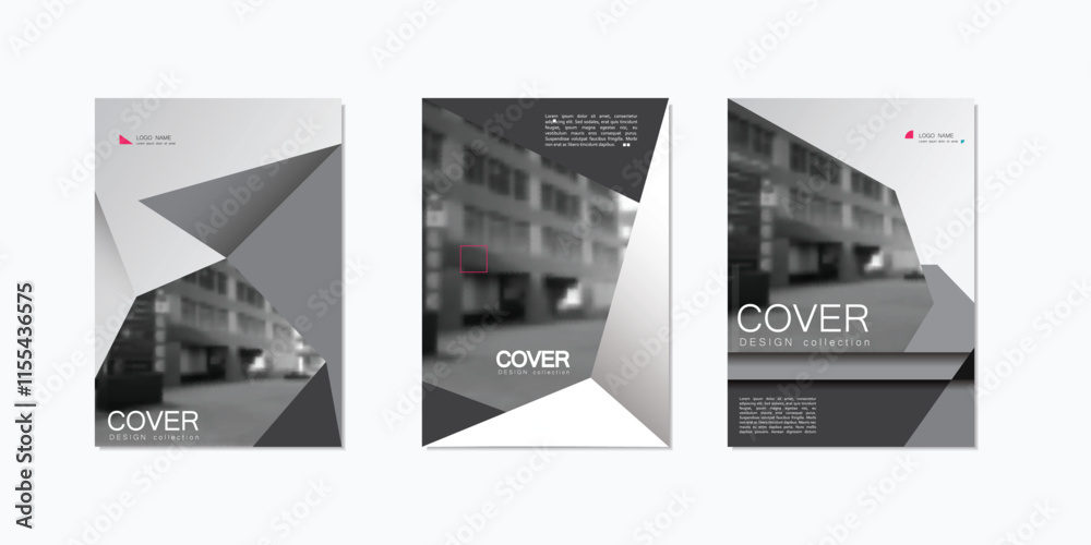 Aufkleber greyscale brochure design template. vector in a4 size