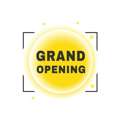 Grand opening banner symbol modern style bubble icon design. vector for web template.