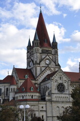 Fototapeta premium view of the St. Francis of Assisi Church in Vienna, Austria