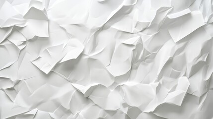 Fototapeta premium A close-up of crumpled white paper, showcasing texture and depth.
