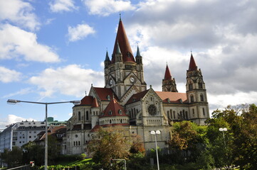view of the St. Francis of Assisi Church in Vienna, Austria