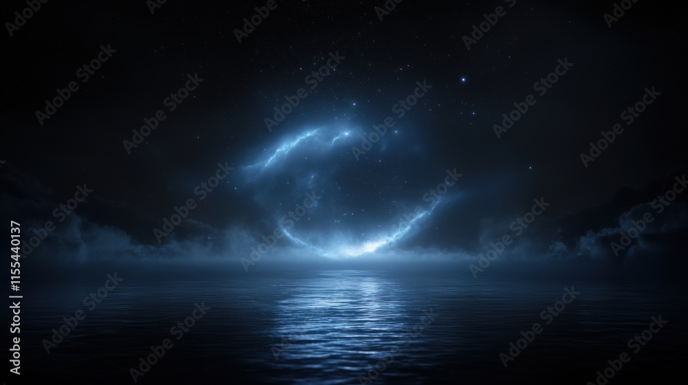 Canvas Prints a dark sky with a large cloud in the middle