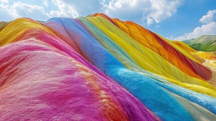 Obraz premium Rainbow Hills: A Stunning Natural Wonder