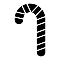 Illustration of Candy Cane Glyph Icon Design