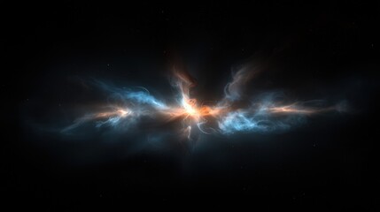 Fototapeta premium A black and orange space with a bright orange star in the middle