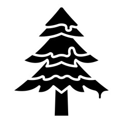 Obraz premium Illustration of Pine Tree Glyph Icon Design