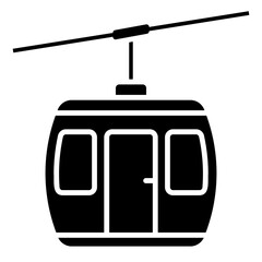 Illustration of Ski Lift Glyph Icon Design