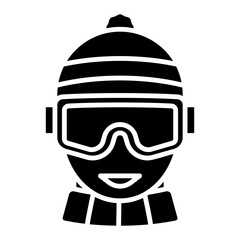 Illustration of Ski Glyph Icon Design