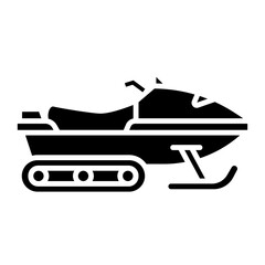 Illustration of Snowbike Glyph Icon Design