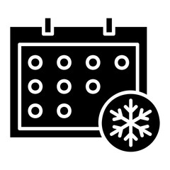 Illustration of Winter Calendar Glyph Icon Design