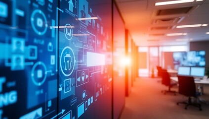 Modern Digital Interface Displays Complex Data Network