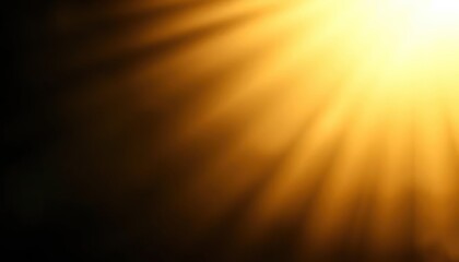 Obraz premium Golden Sunlight Beam on a Dark Background