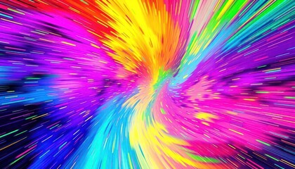 Obraz premium Abstract Explosion of Colorful Swirls and Blurs in Bright Hues