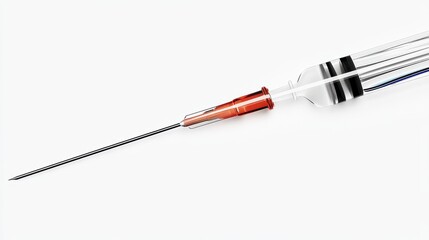 Medical Syringe with Needle on White Background for Healthcare Use