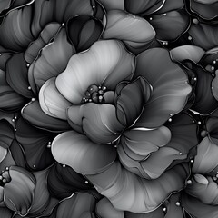 Fototapeta premium Monochrome Ink Splatter Floral Patterns
