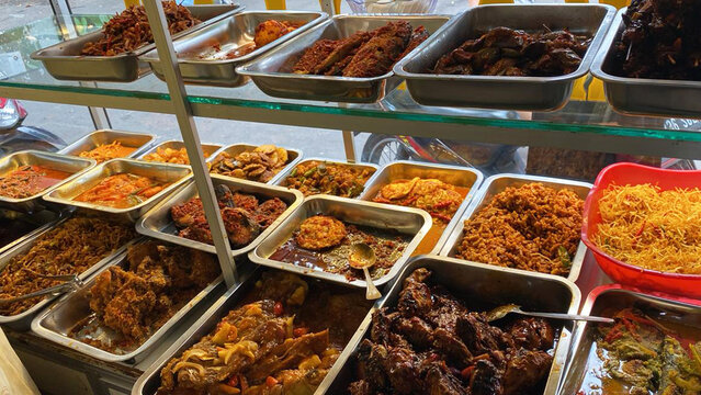 Local street food in Indonesia with a variety of simple menus