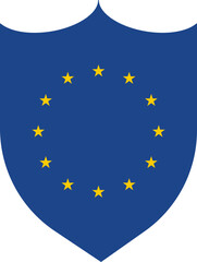 European Union Shield Icon with Stars