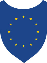European Union Shield Icon with Stars