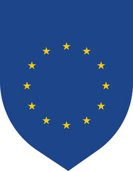 European Union Shield Icon with Stars