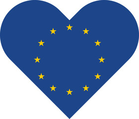European Union Heart Icon with Stars