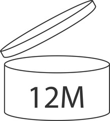 Outline of Open Round Container with Lid