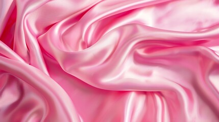 Obraz premium A close-up of a pink satin fabric, showing its smooth, flowing folds.