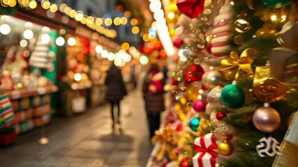 Shimmering ribbons and bows adorn every stall enticing shoppers
