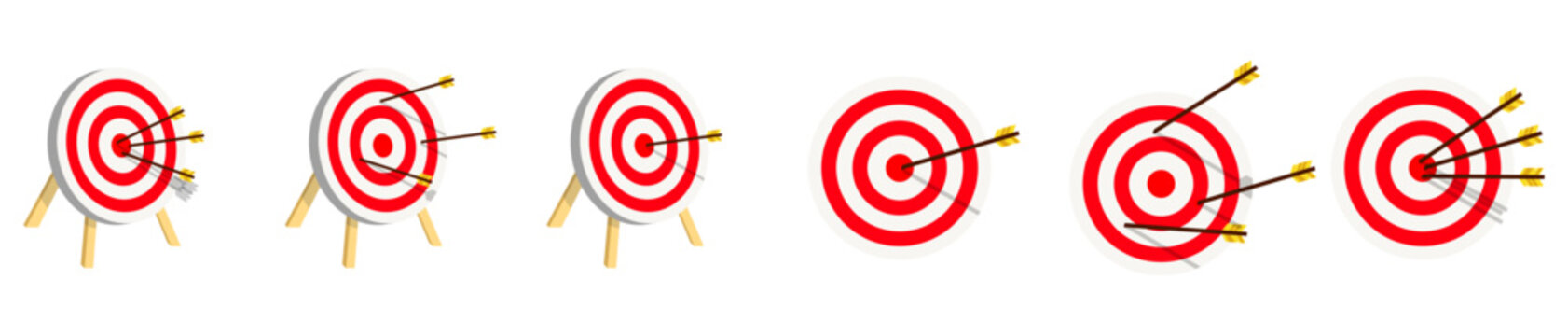 arrow target icon shoot training aim icon, arrow miss the targer training