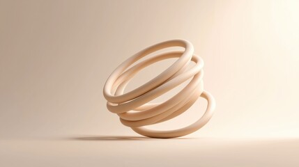 Fototapeta premium A white object with a curved shape is on a white background