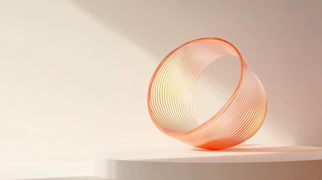 A large orange object is sitting on a white surface