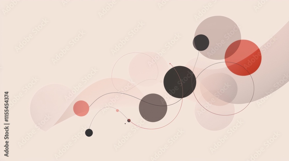 Poster a colorful abstract painting with circles of different sizes and colors