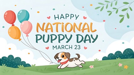 Fototapeta premium Happy National Puppy Day, March 23