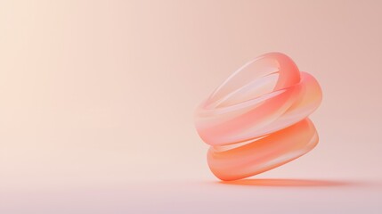 A pink and orange ring is floating in the air