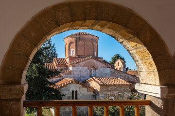 Exterior of Byzantine church dedicated to Saint Mary in Apollonia, Albania