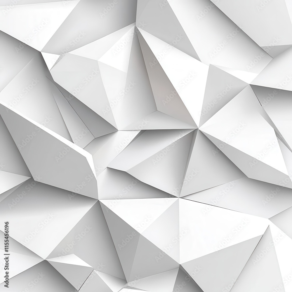 Poster gray white abstract background with geometric 3d shapes and angled triangle polygons, featuring a gr