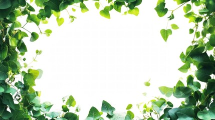 Natural leaf frame isolated on white background