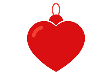 Obraz premium Heart shaped with hanging loop vector illustration isolated