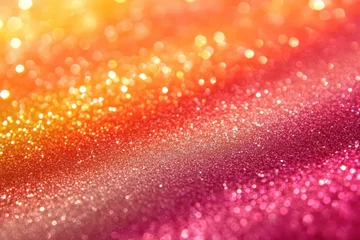 Fototapete Bright coral pink peach orange yellow gradient. Smooth ombre colorful design. Glitter shimmer vibrant texture, creating a dazzling effect. © Fokasu Art
