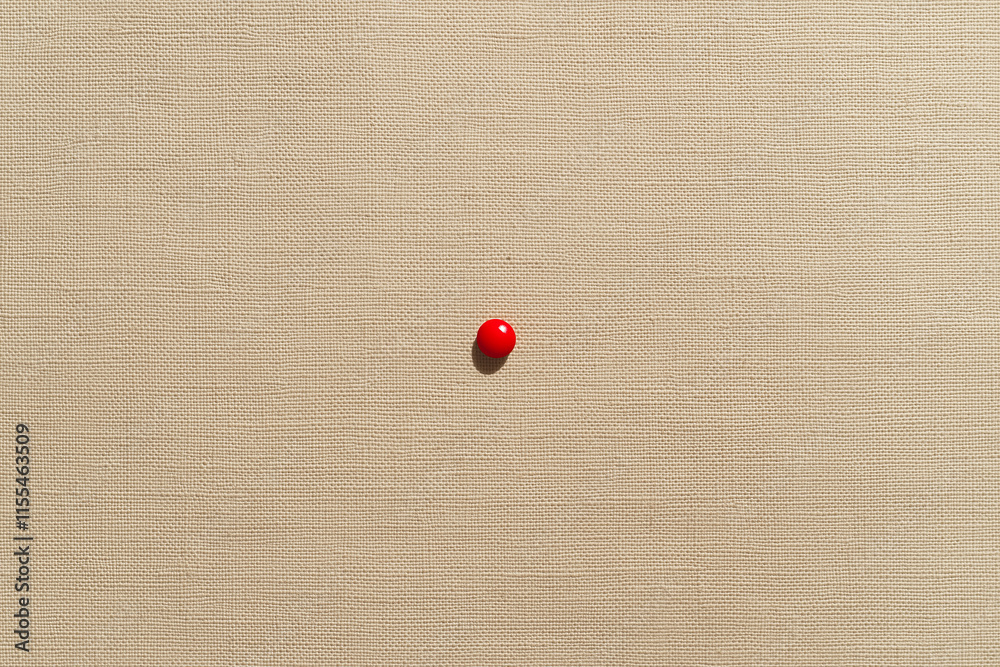 Poster A small red dot centered on an empty beige canvas.