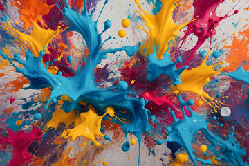 bright and dynamic background with abstract shapes resembling playful splashes of paint
