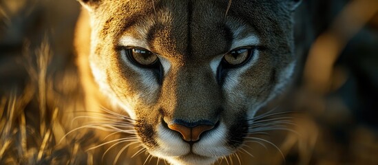 Majestic Cougar Close-Up: A Wildcat's Intense Gaze