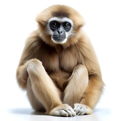 Fototapeta premium gibbon on white background
