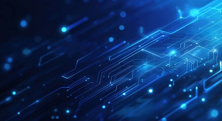 Obraz premium Abstract Blue Background with Glowing Polygon Grid and Data Transmission Concept. Vector Illustration of Big Data with AI Digitalism and Organic Nature Blend