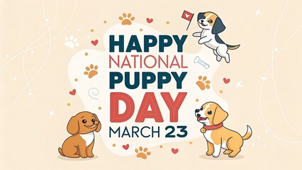 Obraz premium Happy National Puppy Day, March 23