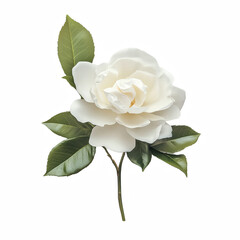 Obraz premium white rose isolated on transparent background Generative Ai.