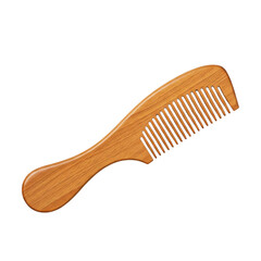 Wooden comb isolated on transparent background png