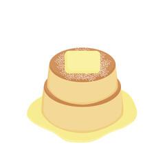 Cheese flavored pancakes sprinkled with sugar and honey jam