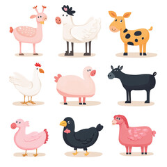 Adorable Farm Animals Illustration