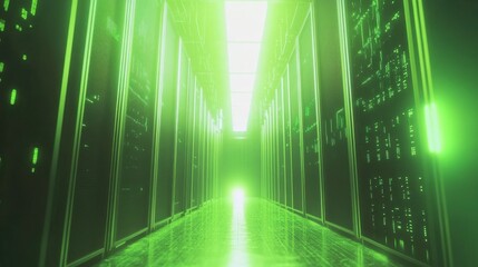 Modern Advanced Analytics Center with Soft Green Light